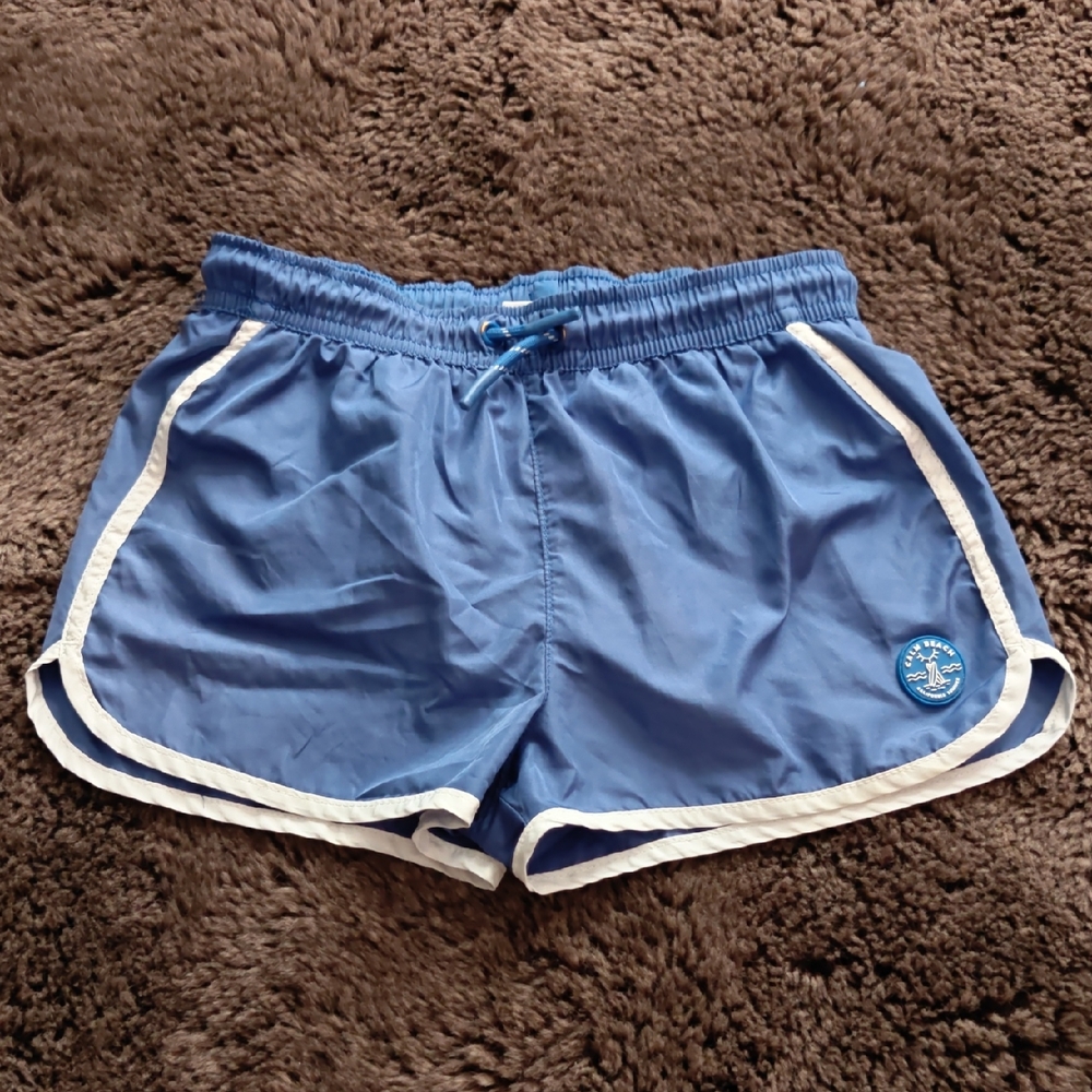 Zara Blue Athletic Shorts with White Accents